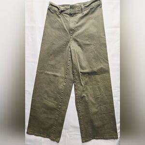 Universal Thread Wide Leg Ankle Jeans Size 6 Olive Green High Rise